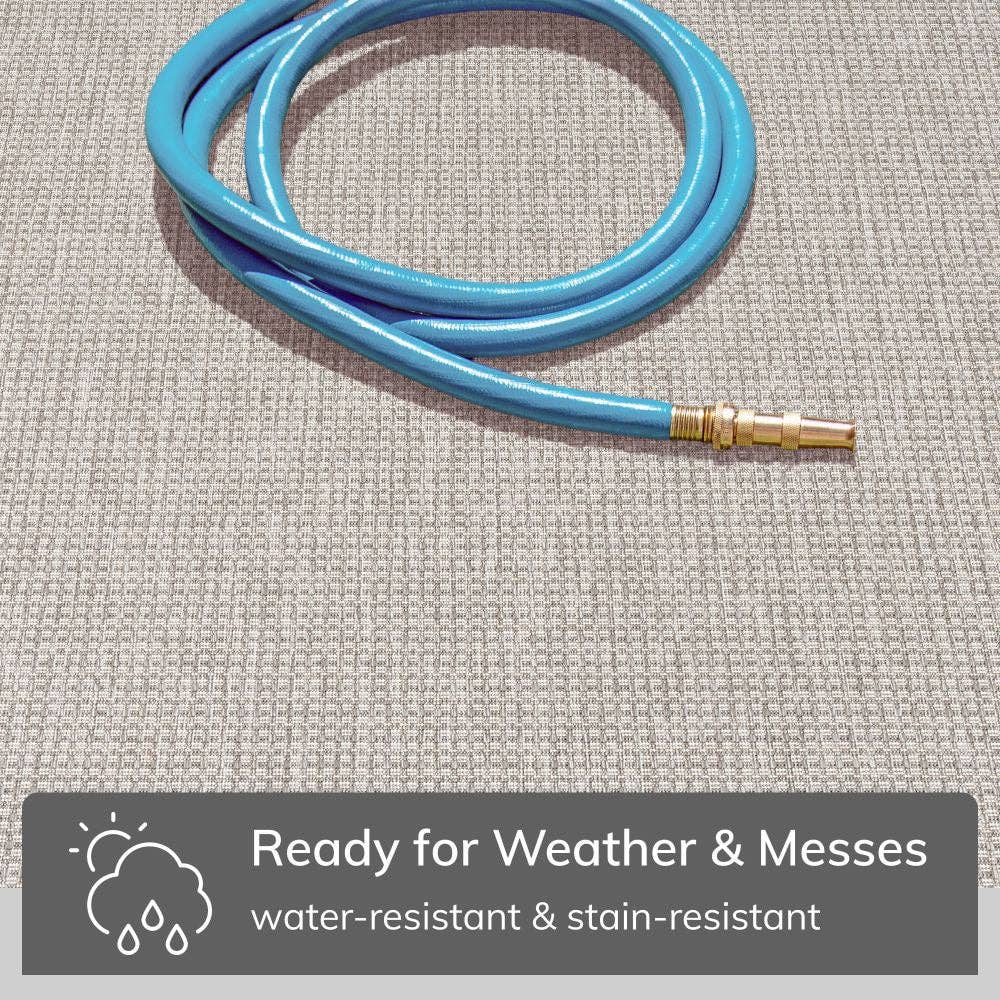 Well Woven - Wholesale Area Rug - Odin Solid & Striped Border Indoor Outdoor Grey Ivory2