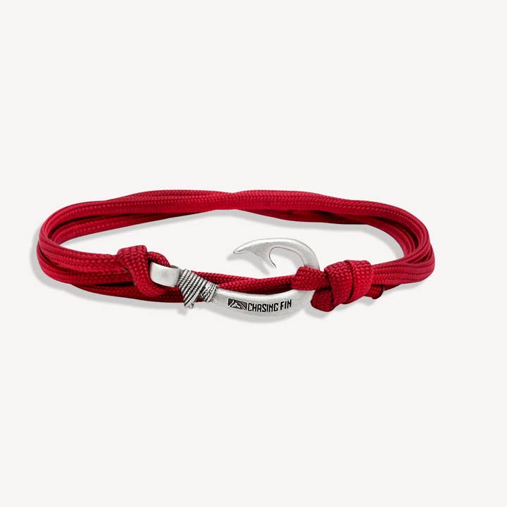 Bracelet Hameçon de Poisson Bourgogne | Chevillière pour la vente par Chasing Fin
