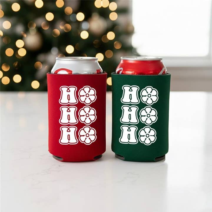 Red Holiday Can Coolers, Green Christmas Can Cooler Favors for wholesale by GiftsbyPR