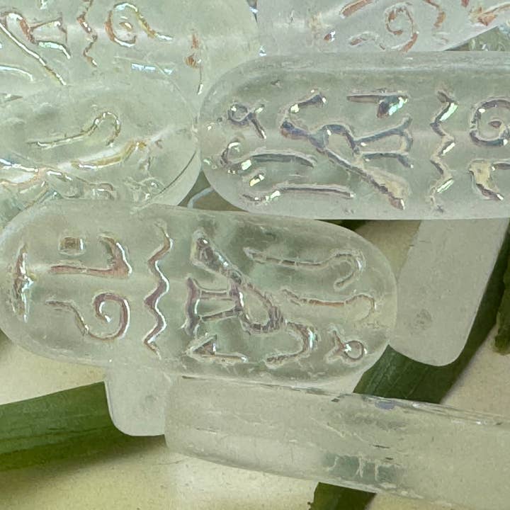 Wild Design Co - Wholesale Beads - Egyptian Hieroglyph Czech Glass Horus Bird Cartouche Beads1