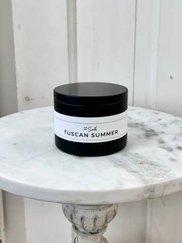 Luxury Soy Wax Candle in 8 oz. Tin I TUSCAN SUMMER for wholesale by 37 South Home Fragrances