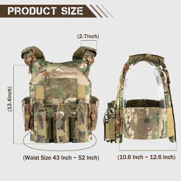 Antarctica Outdoors - Wholesale Outerwear Vest - Men's - Votagoo 601 Laser Cut Molle Vest Adjustable Plate Carrier Tactical Military Vest9