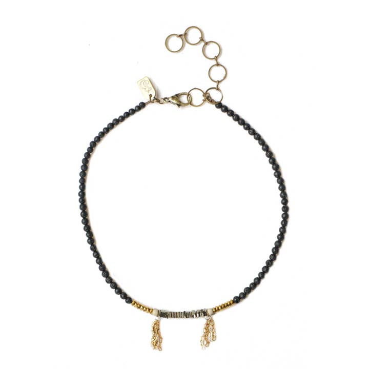 Colar Energy Gold Hematita & Lava Bead por atacado de Julie Bessette