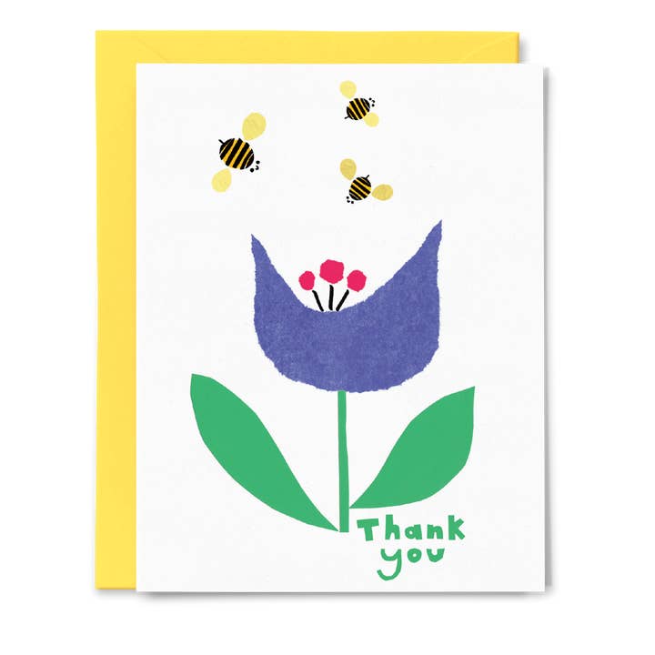"Bees Thank You" greeting card, A2 - Toni Yuly for wholesale by Apricity Press