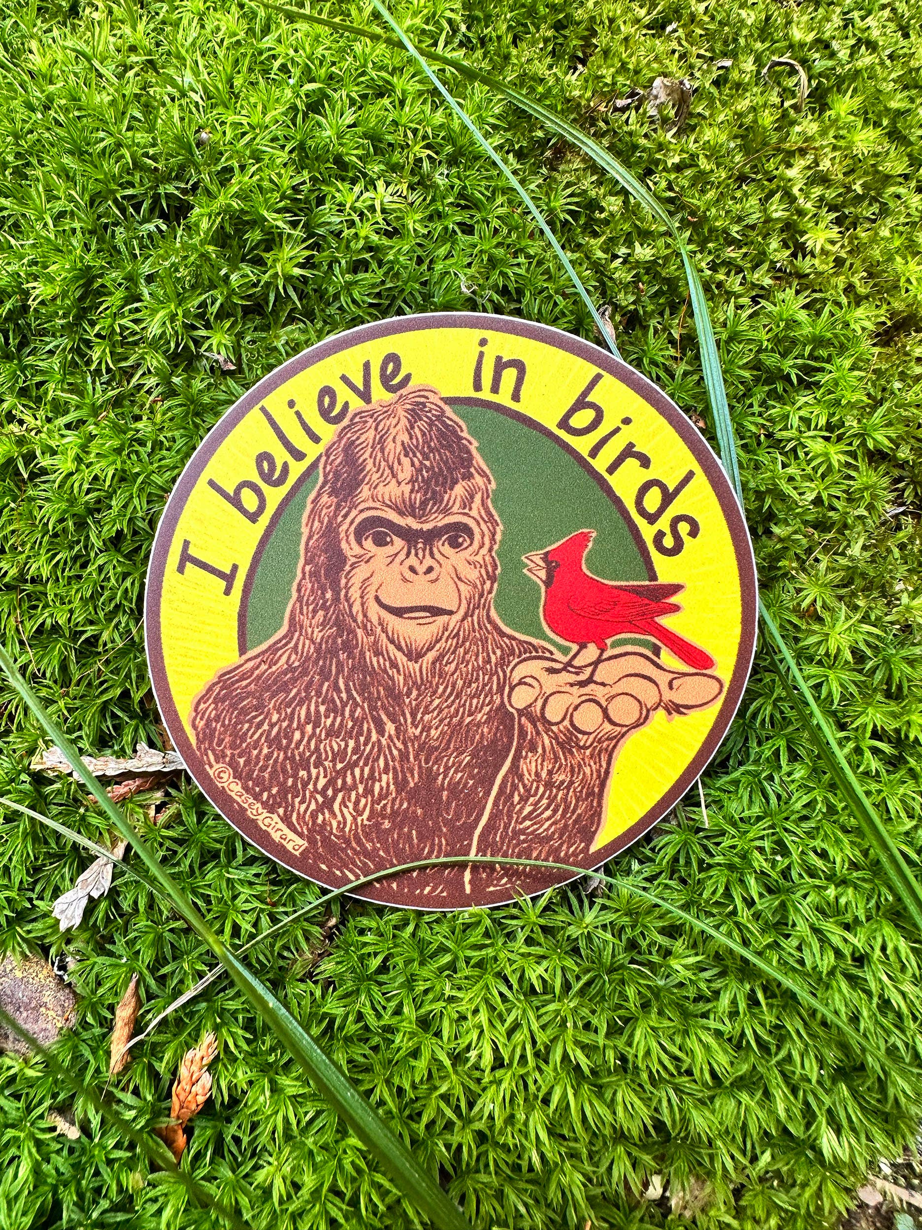 River Thrush Studio - Wholesale Sticker - I Believe in Birds - Bigfoot & Bird  Vinyl  Sticker2