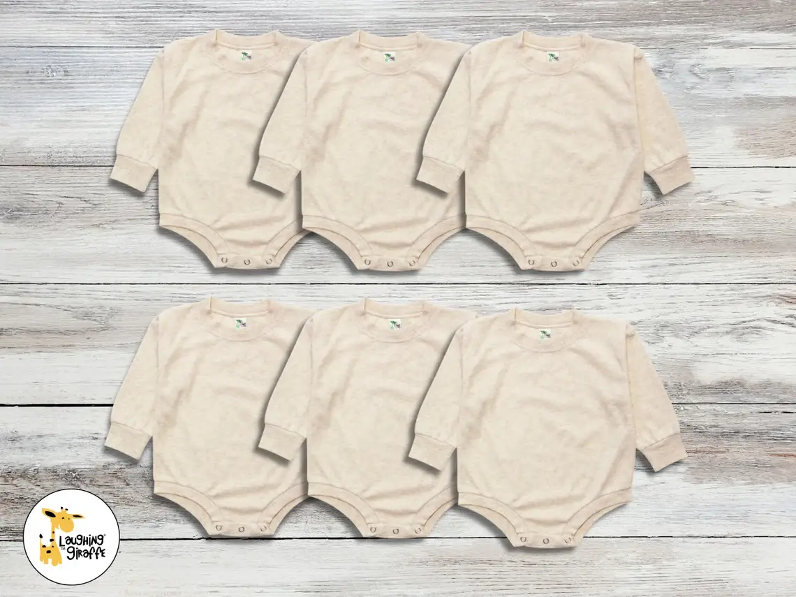 Laughing Giraffe - Venta al por mayor Body sin pies - Bebés - Set de 6 Mamelucos Burbuja para Bebé con Manga Larga5