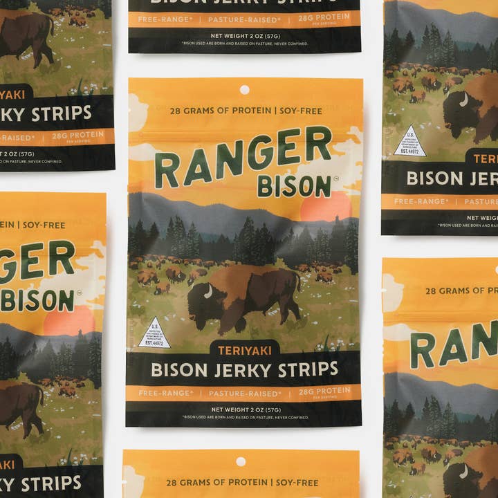 Ranger Bison - Wholesale Jerky - Teriyaki Bison Jerky Strips (Soy-Free)