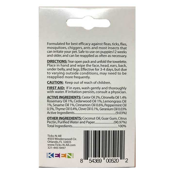 Ticks-N-All - Wholesale Pet Grooming Aid - Dog - Flea & Tick Wipes for Dogs (6 cnt. box)2
