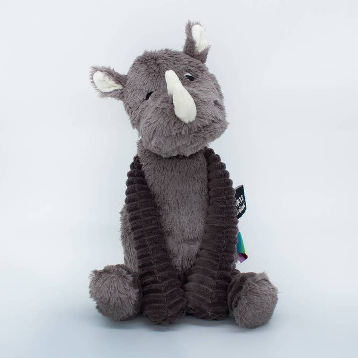 Les Ptipotos Plush - Rhino Grey for wholesale by Robbie Toys Ltd