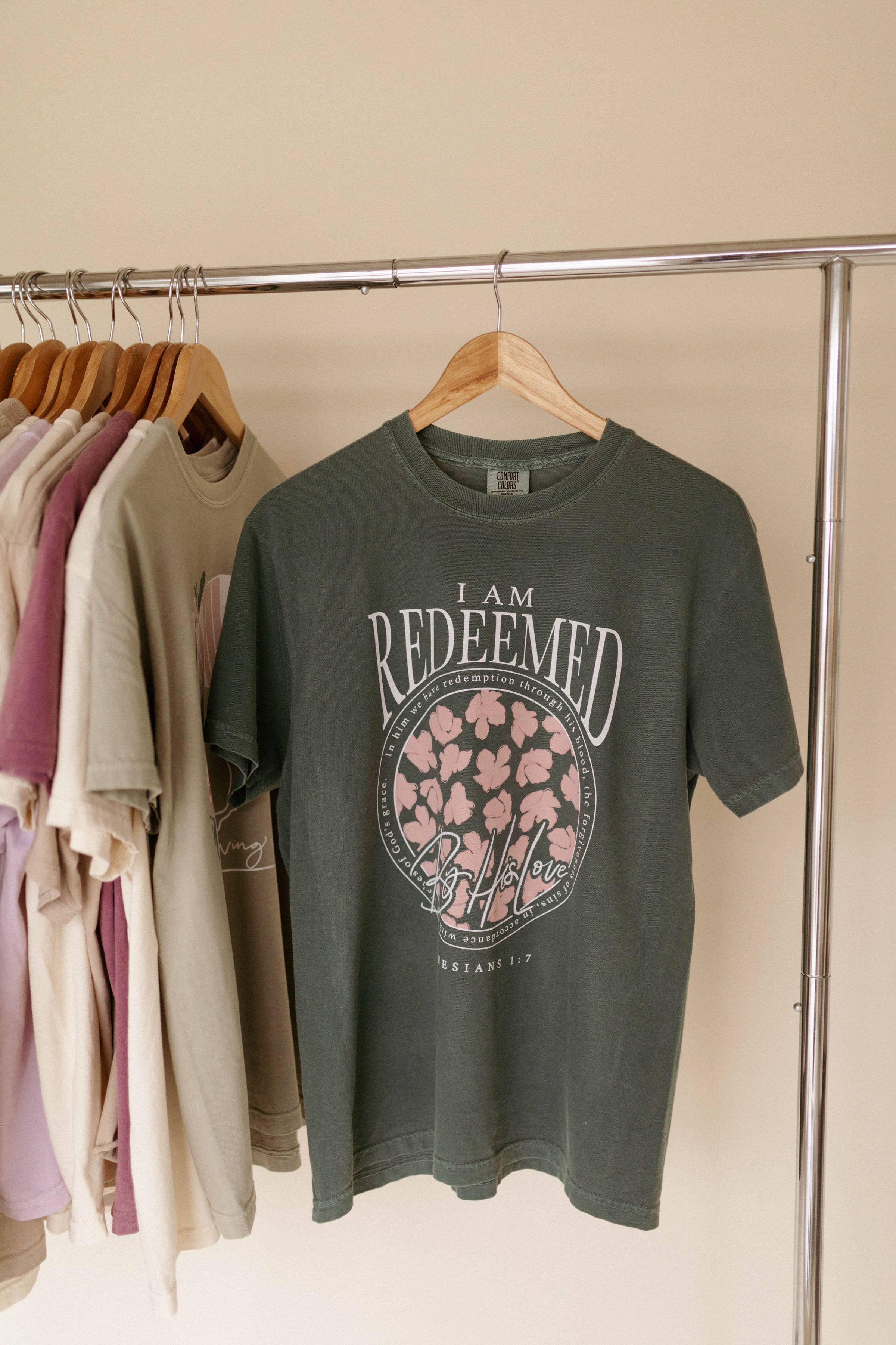 Whitney | Chaudoin Creations - Wholesale Screen Printed T-Shirt - Women's - I am Redeemed -  Easter Graphic Tee3