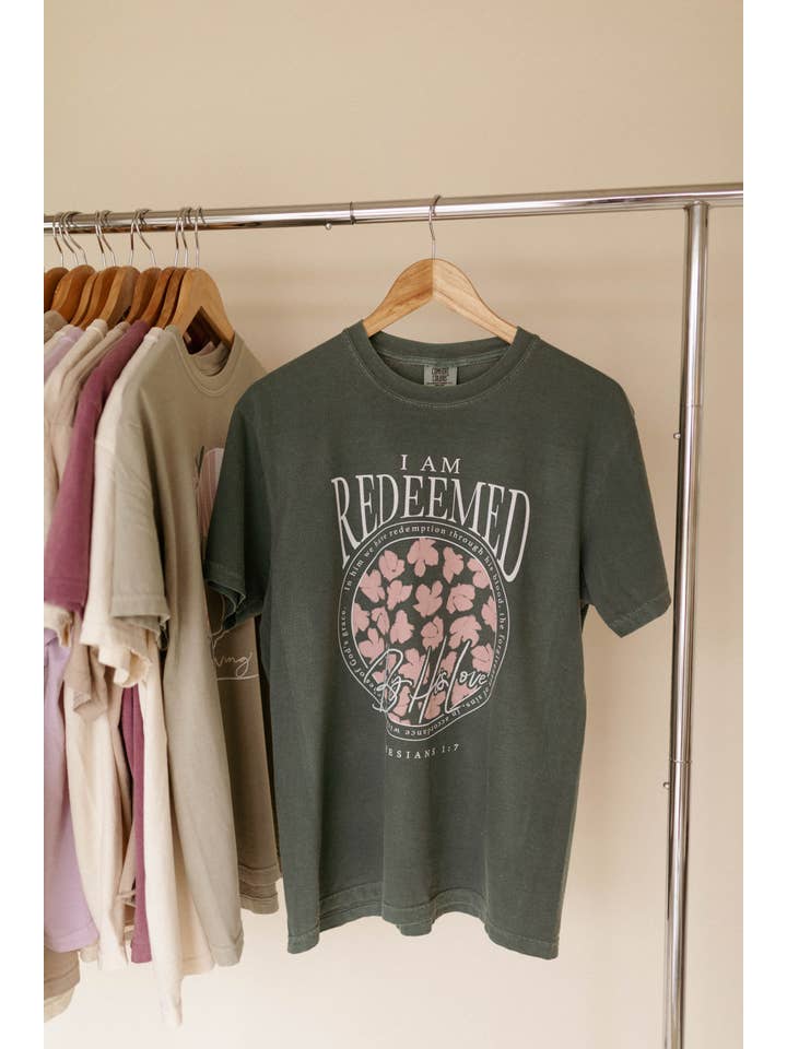 Whitney | Chaudoin Creations - Wholesale Screen Printed T-Shirt - Women's - I am Redeemed - Easter Graphic Tee3