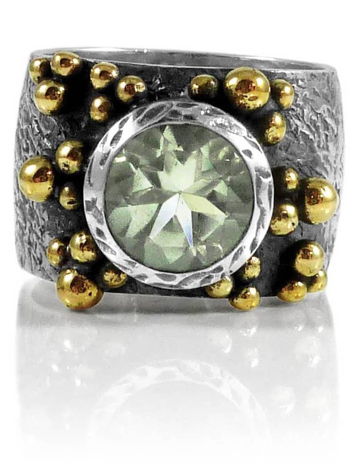 Haifa Garden Ring med sten grön ametist för wholesale av Sikara & Co.