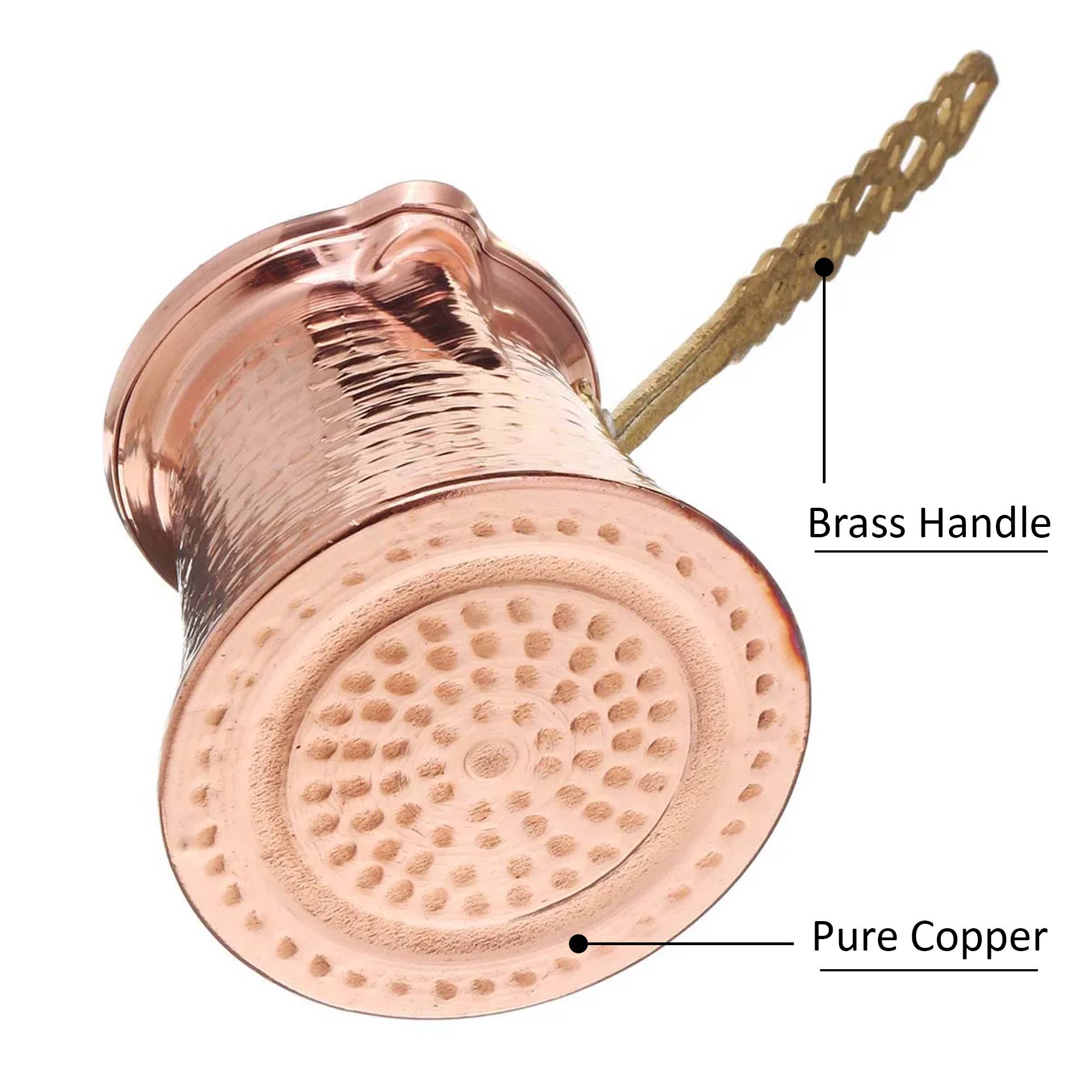 Hakan - Vendita all'ingrosso Teiere - Set 5 pezzi di caffettiere in rame turche per piano cottura, modello Cezve3