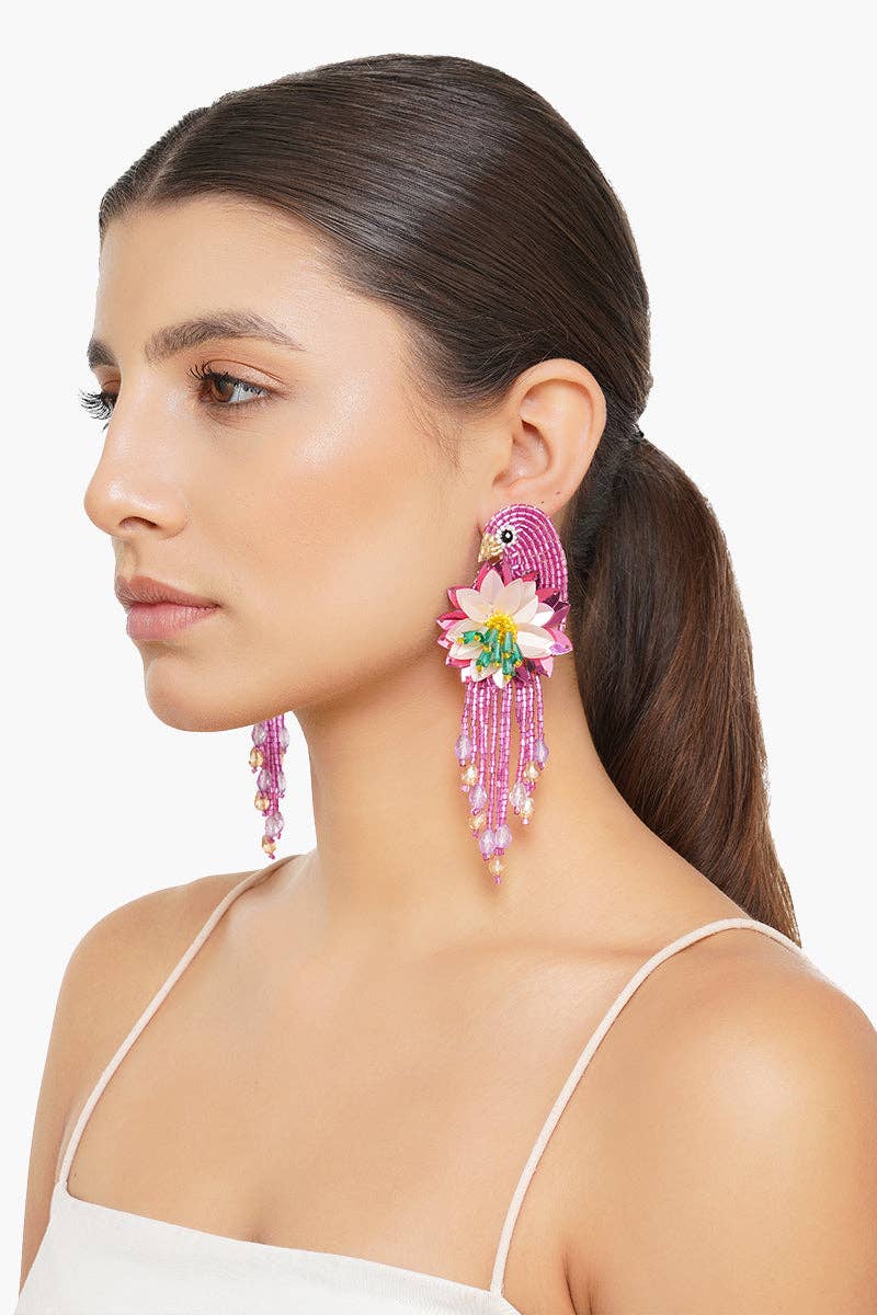 America & Beyond – wholesale Dangle earrings – Pink Chirp Earrings3