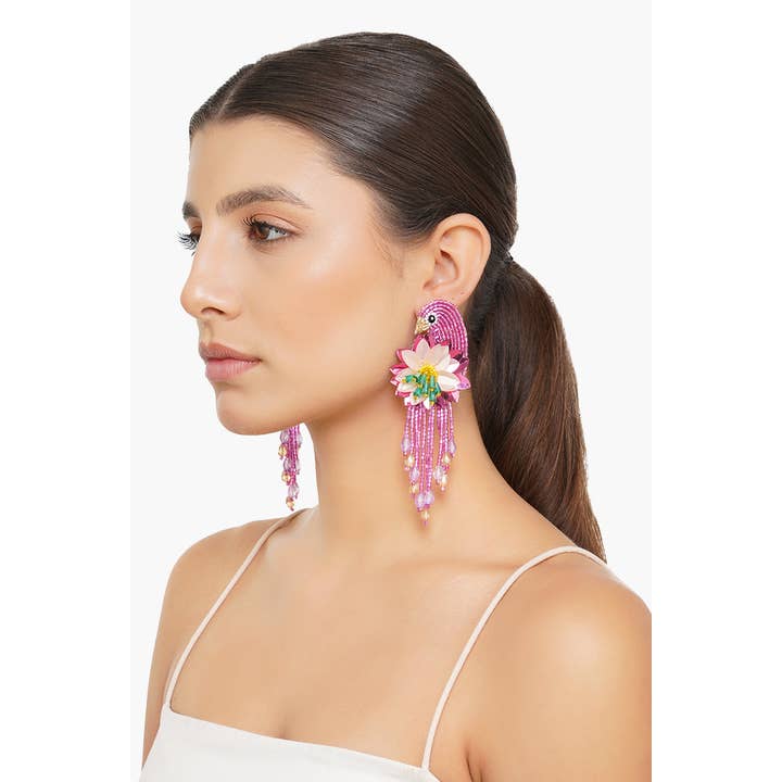 America & Beyond - Vendita all'ingrosso Orecchini pendenti - Orecchini Rosa Chirp3