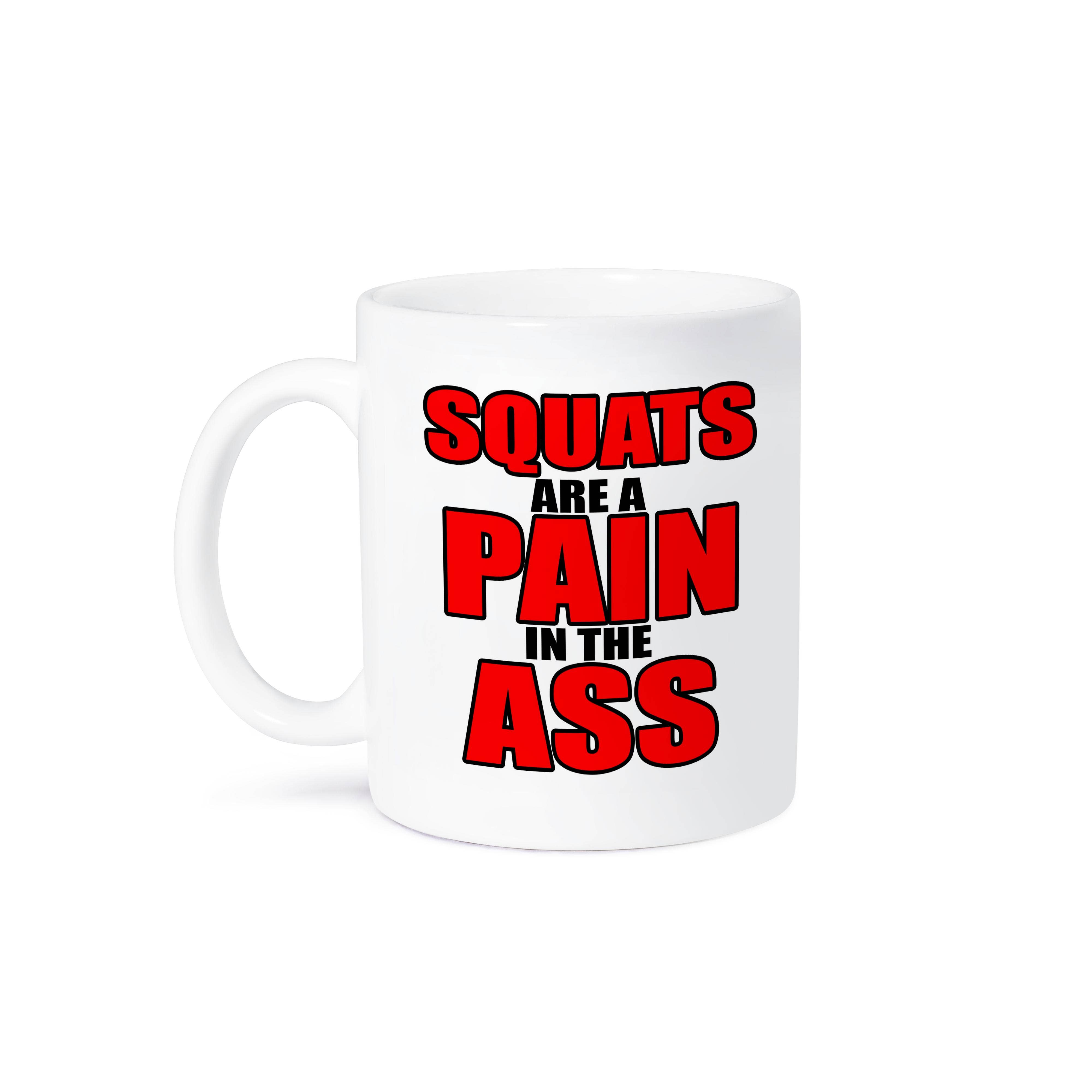 3dRose - Wholesale Coffee Mug - 3dRose, Squats are a pain in the ass, Red, Mug8
