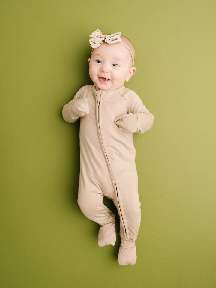 Little One Shop - Wholesale Sleepsuit - Baby - Sandstone Bamboo Sleeper