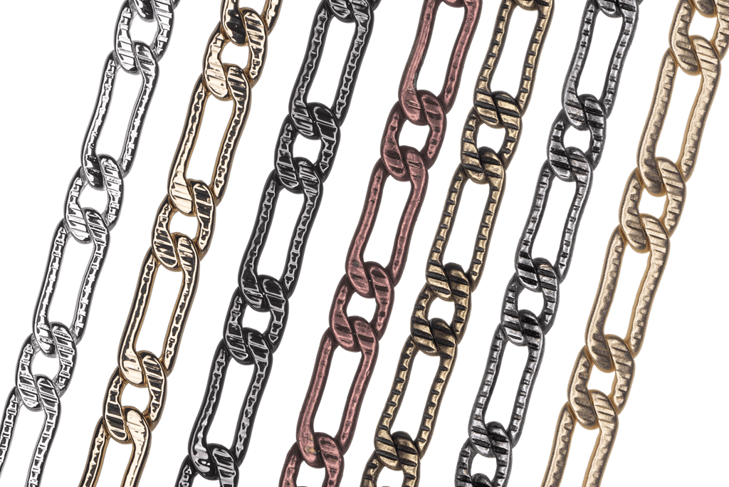 Continental Beads - Wholesale Craft Supplies - 3.2mm Medium Textured Curb Chain - Made of plated brass - Sold by the foot - CH-9432