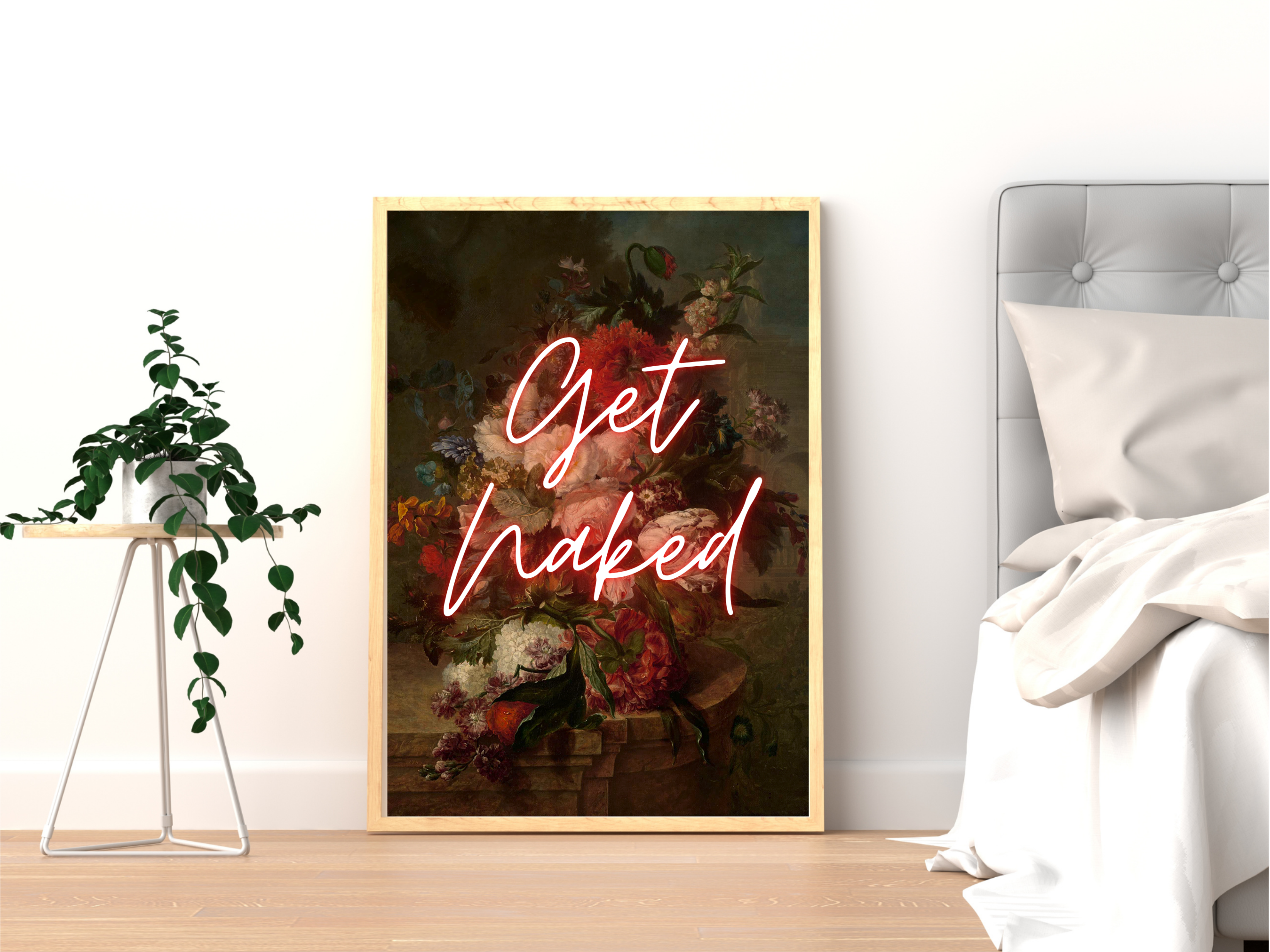 EK Print and Design - Wholesale Bathroom Sign - Get Naked Neon Bathroom Poster | Maximalist Wall Art6