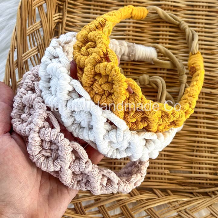New Colors! Boho Festival Macrame Headband 50+ Colors for wholesale by Harriet Handmade Co.