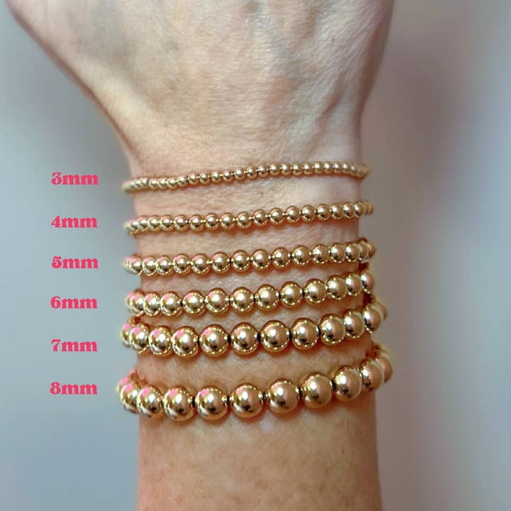 Arm Candy by Alysa - Vendita all'ingrosso Bracciale con perline - Bracciale con perline laminate in oro 14k da 5 mm5
