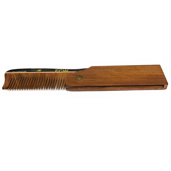 GENTS FINE GROOMING PRODUCTS - Venta al por mayor Cepillo/peine para barba - Peine de barba plegable de madera GBS FCW