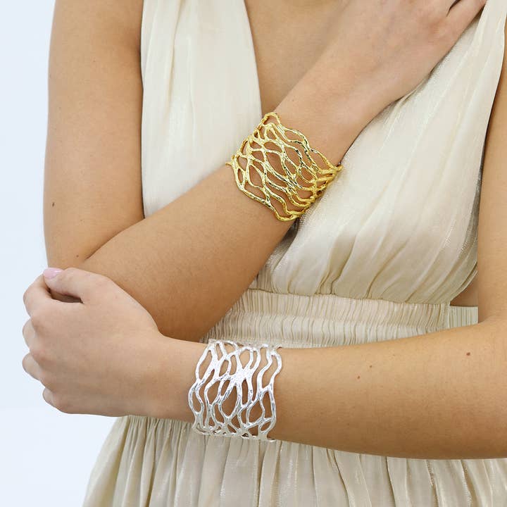 KARINE SULTAN - Wholesale Cuff Bracelet - Statement Openwork Cuff Bracelet