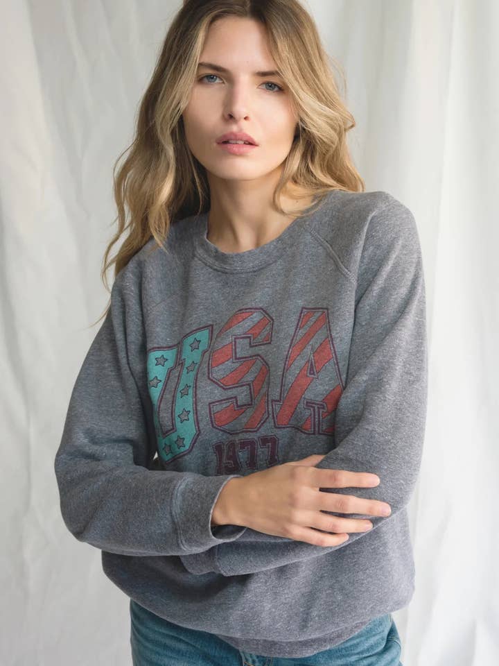 USA 1977 Sweatshirt for engroshandel hos Life Clothing Co