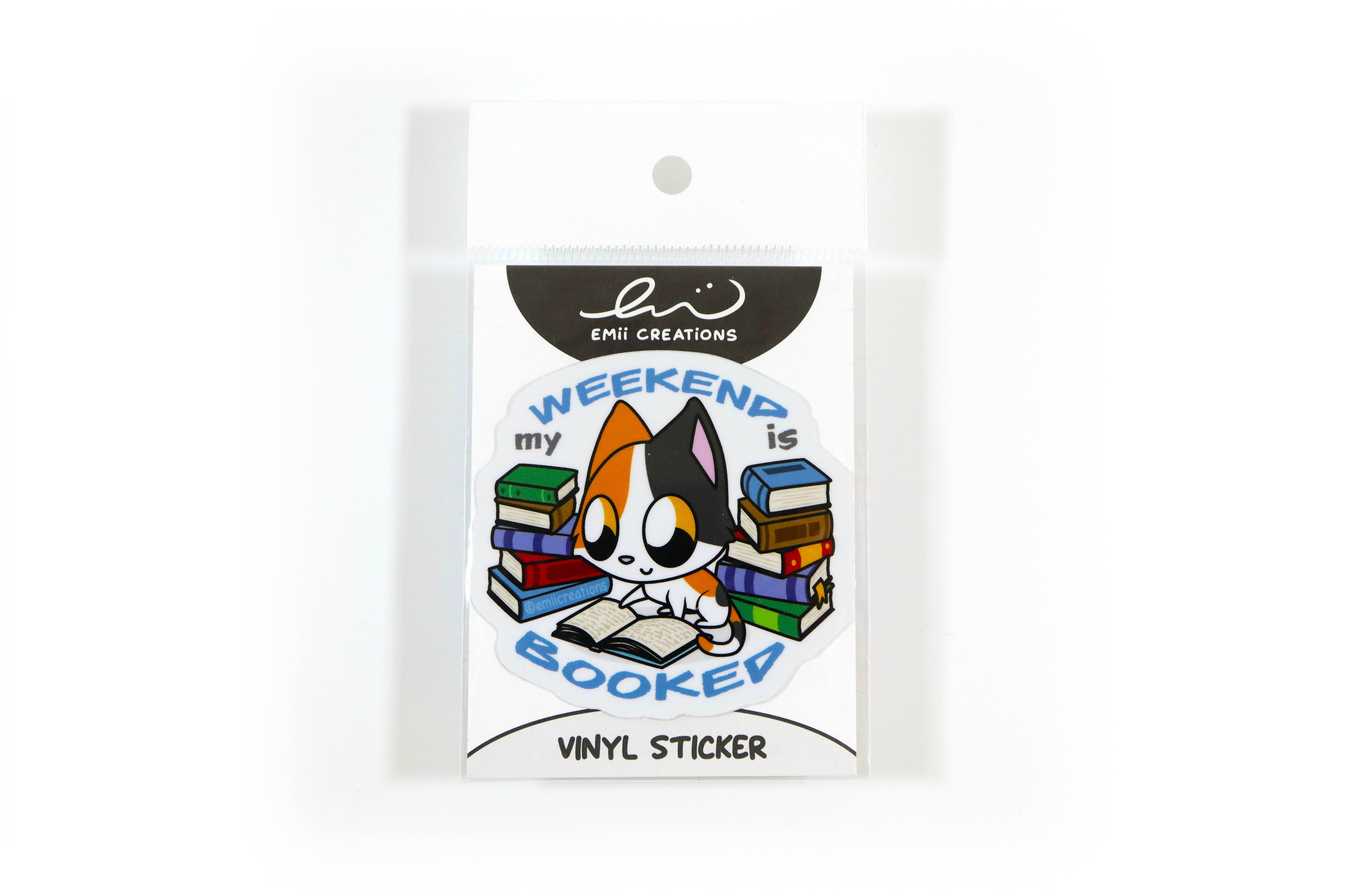 Emii Creations - Wholesale Sticker - Cat Weekend Booked Sticker1