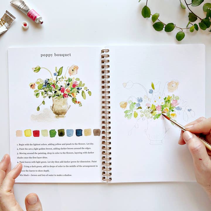 emily lex studio - Wholesale Coloring Book - Adult - bouquets watercolor workbook