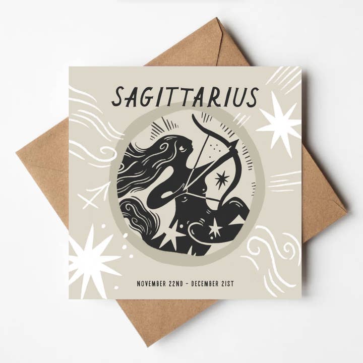 Lauren Marina - Wholesale Birthday Card - Sagittarius Zodiac Star Sign Greeting Card