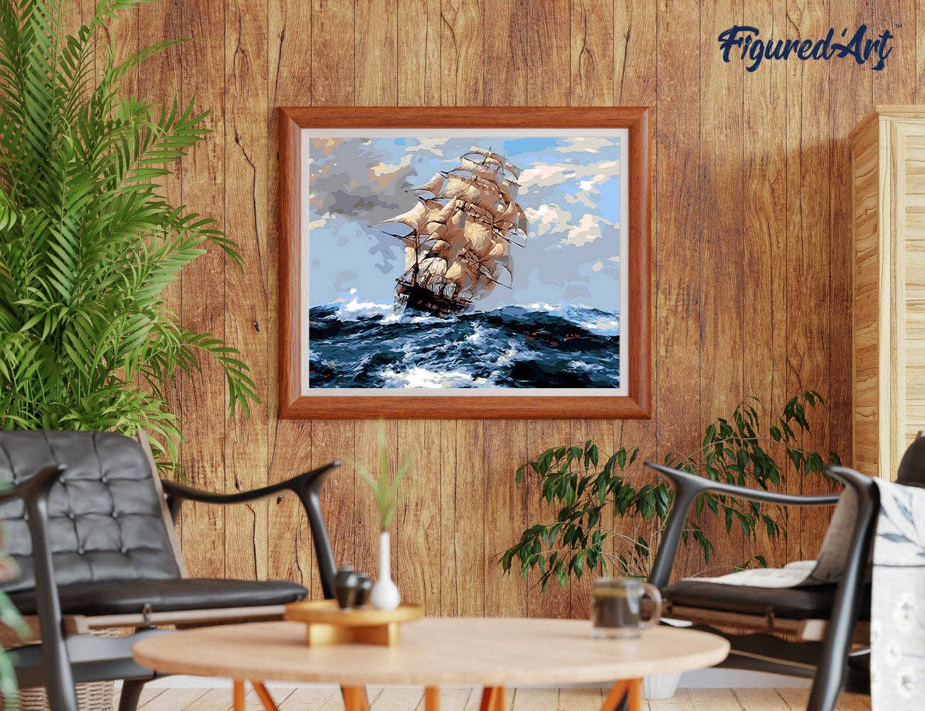 Figured'Art - Wholesale DIY Craft Kit - Paint by numbers - Sailboat and Storm2