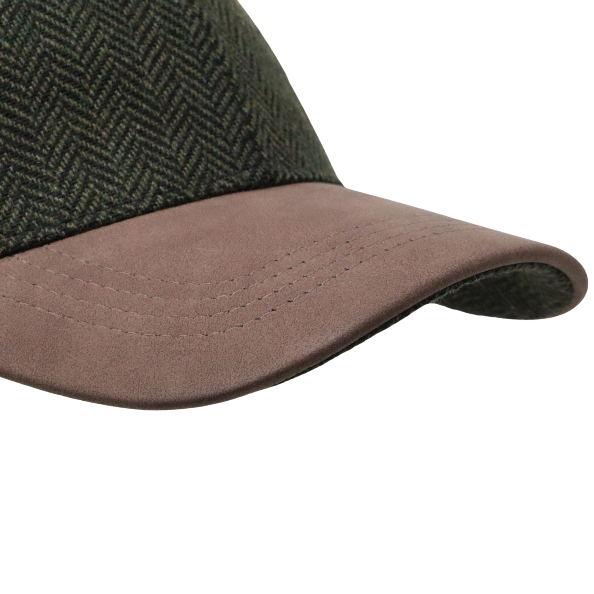 Alba Wholesale - Wholesale Baseball Cap - Women's - Herringbone Tweed Baseball Cap with Contrast Suede Peak.4