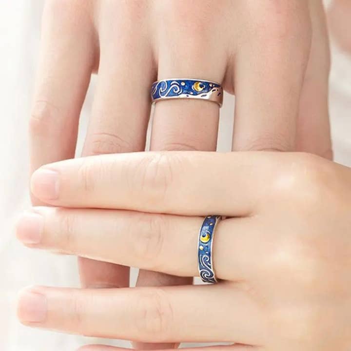 Ashlen - Wholesale Band/Stacked Ring - STARRY NIGHT RING SET (ADJUSTABLE)1