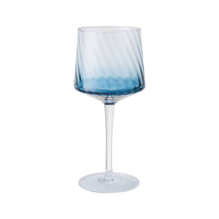 Denby - Wholesale Wine Glass - Contemporary Fluted Blue Gin Glass Set Of 2