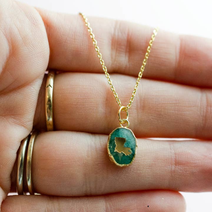 Jill Makes - Wholesale Pendant/Charm Necklace - Louisiana Gemstone Pendant Necklace