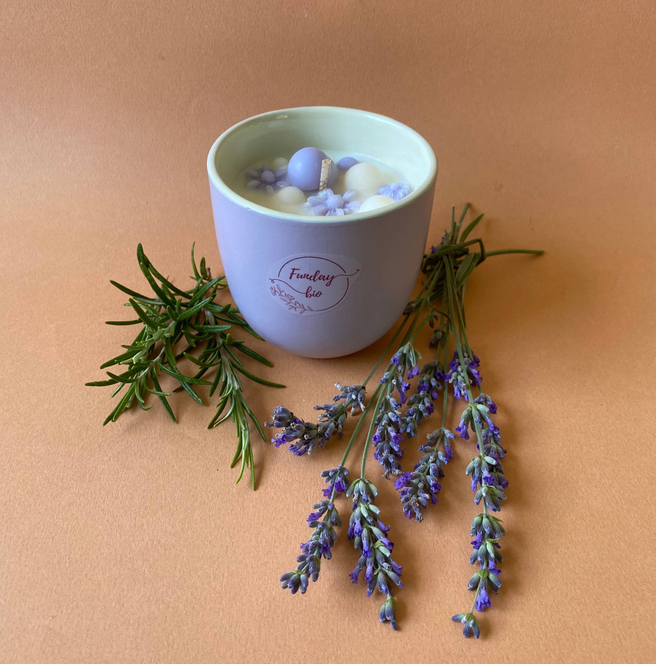 FUNDAYBIO - Vente Bougie en bocal - Bougie Relax avec huiles essentielles bio 250g