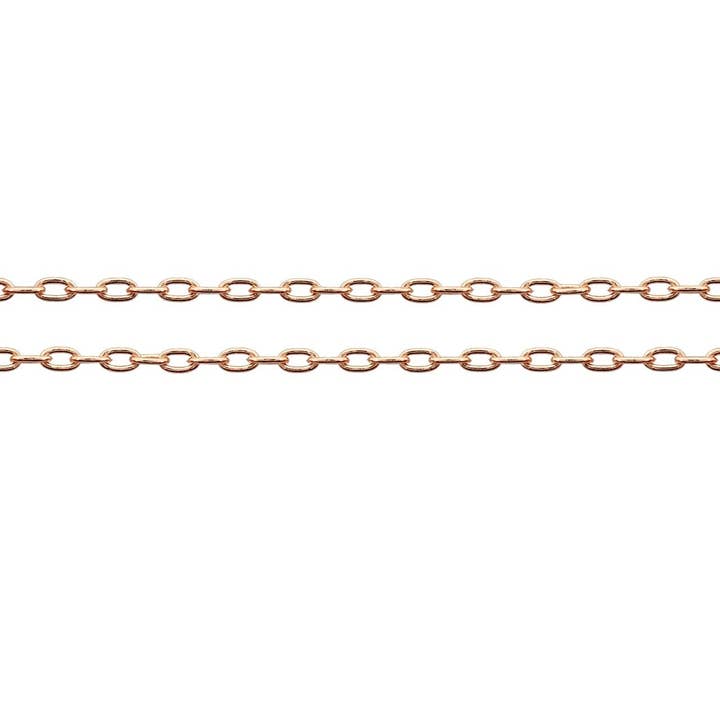 14Kt Rose Gold Filled 1.8x1.1mm Drawn Cable Chain - 100ft for wholesale by Plazko