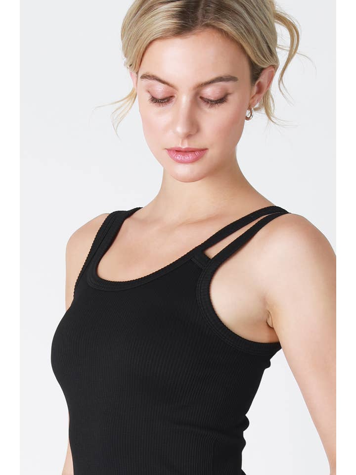 NIKIBIKI – Großhandel Tanktop – Damen – NS8212 - Geripptes Tanktop mit Doppelriemen11