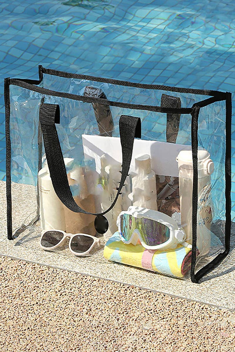 Black Outline Clear Pvc Storage Tote Bag for wholesale on Faire1