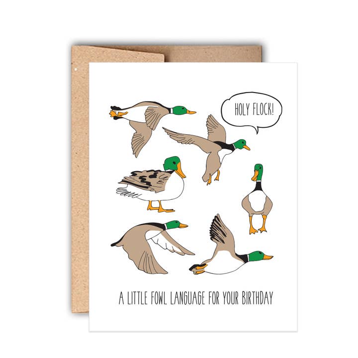 Fowl Language Funny Letterpress Birthday Card for wholesale by Stack Paper Press