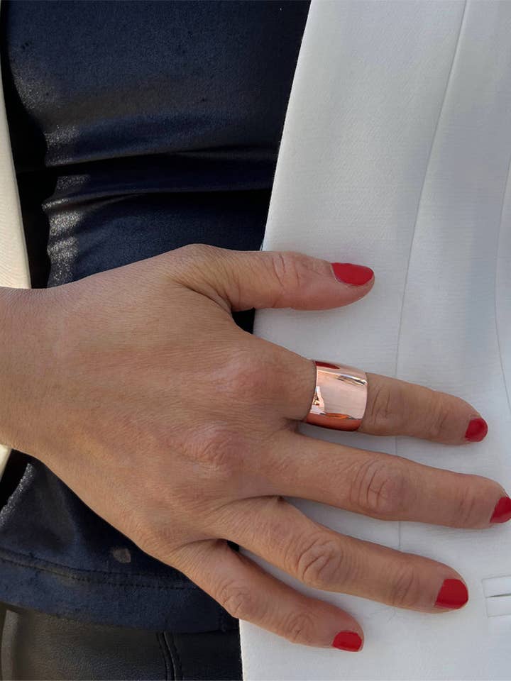 RICH THICK BAND RING IN 18K ROSE GOLD VERMEIL for wholesale by Sonia Hou Jewelry