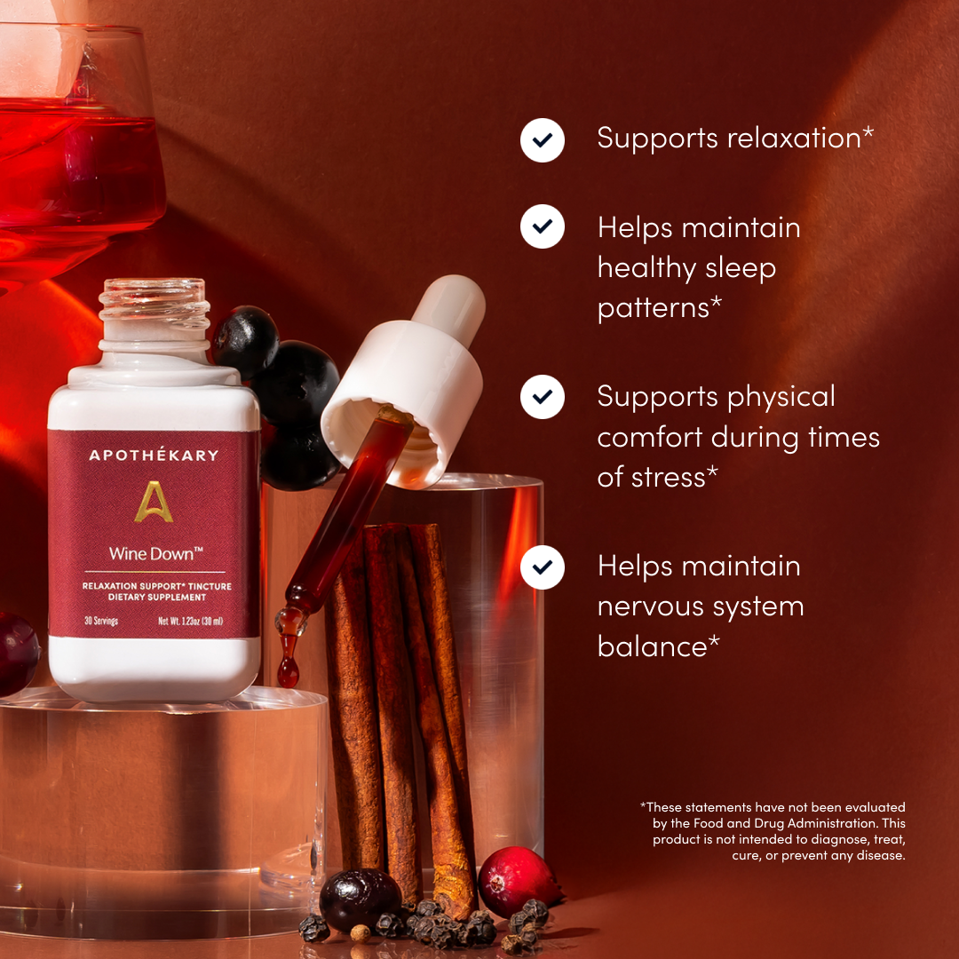 Apothékary - Wholesale Tincture - BEST SELLER: Wine Down™ - stress & sleep aid herbal drops8