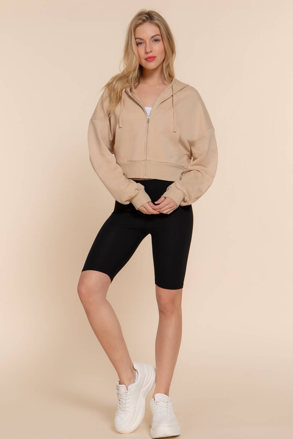 Active Basic | Active USA - Vente Sweat à capuche – femme - Veste à capuche zippée manches longues en French Terry9