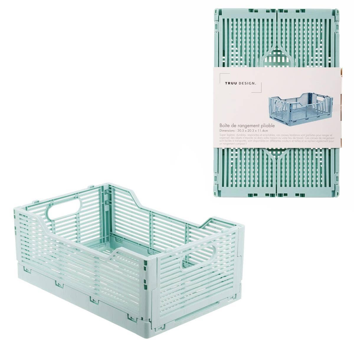 Truu Design - Wholesale Storage Bin - Truu Design Folding Storage Crate, 12x8x4.5",7 colors20