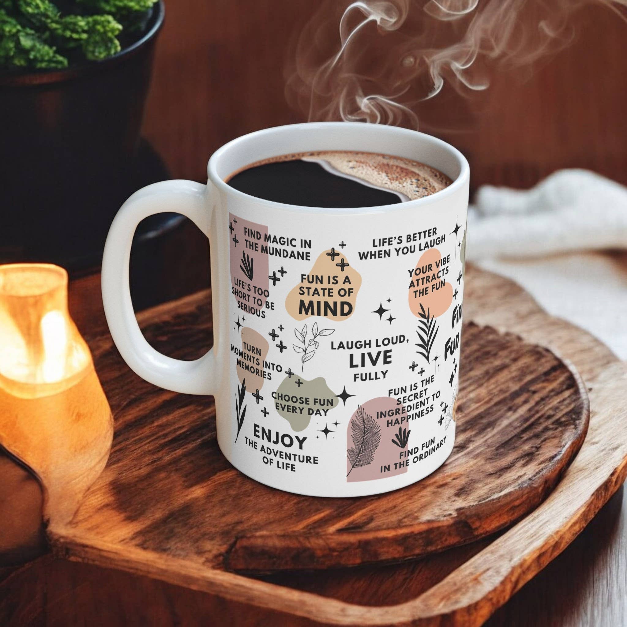 EMESLY - Wholesale Coffee Mug - Find the Fun in Life Motivational Coffee Mug Gift; 11oz/15oz2