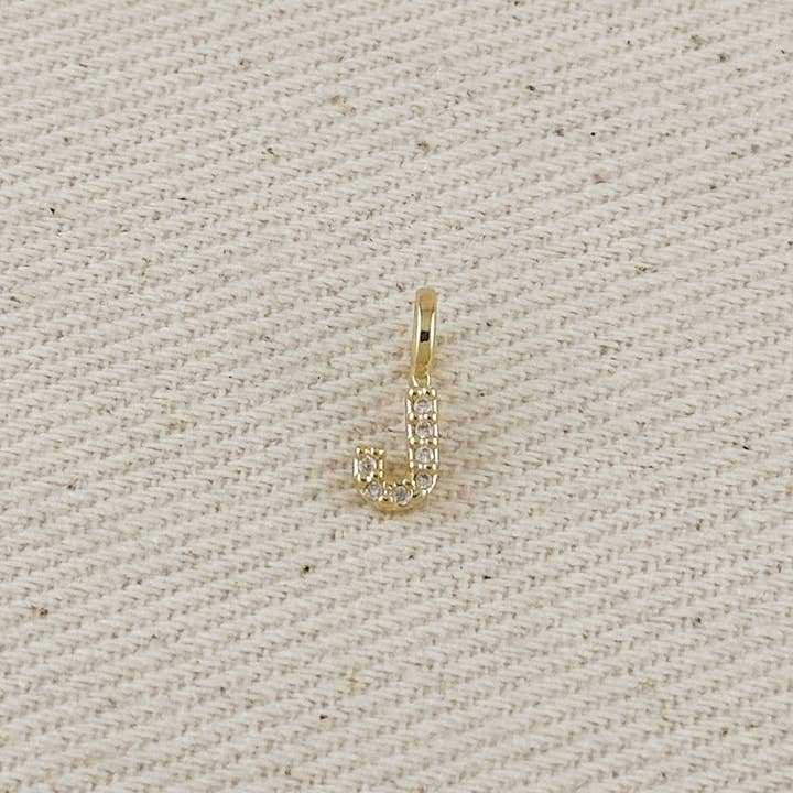 GoldFi - Wholesale Individual charm/pendant - 18k Gold filled Micro CZ Initial Letter Charm12