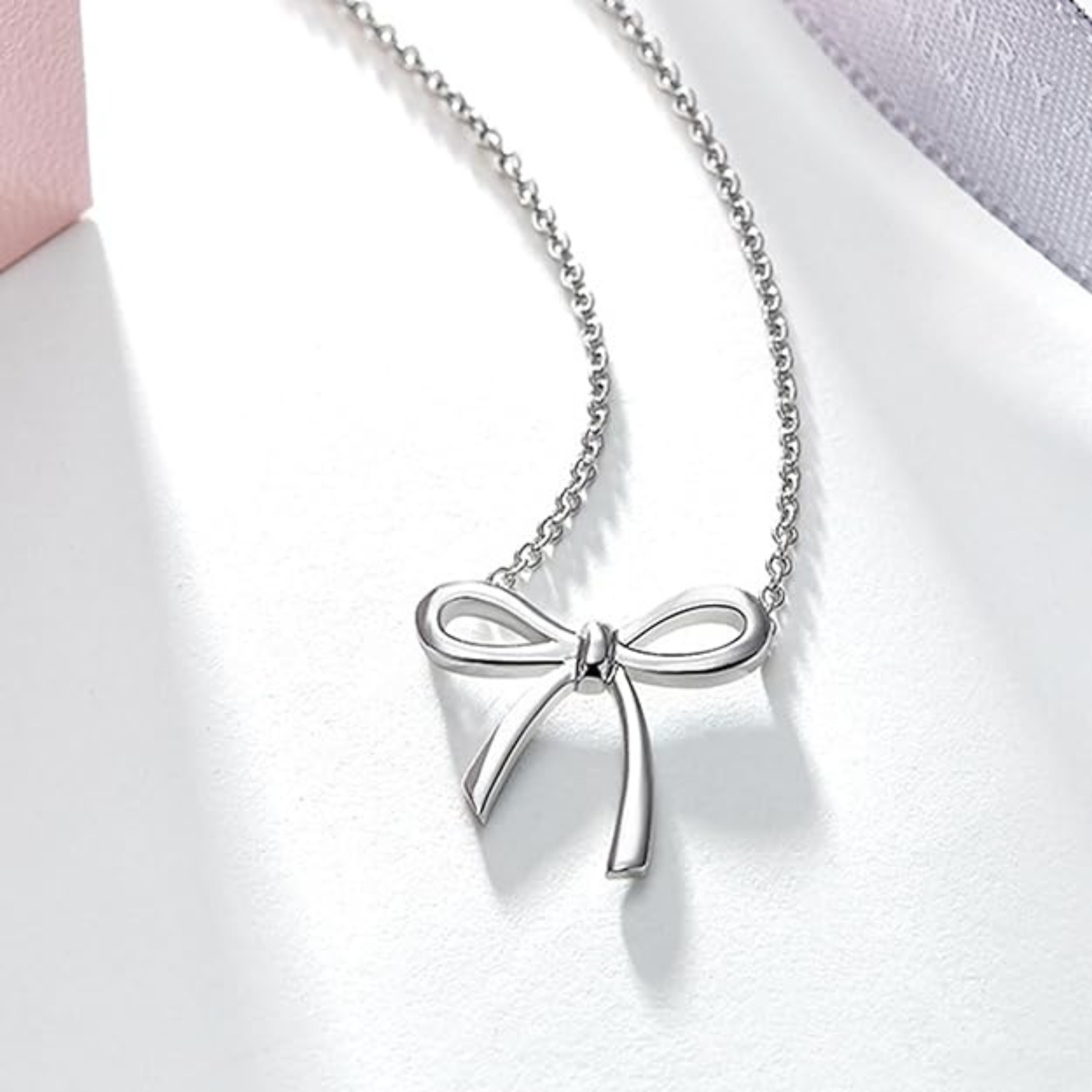 Faith & Life Christian Brands – wholesale Pendant/charm necklace – Dainty "Saved By Grace" 14k Gold Inspirational Bow Necklace5