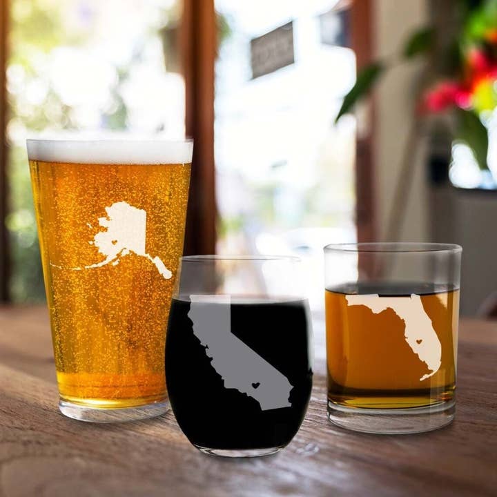 Personalized By Kate - Wholesale Cocktail/Liquor Glass - Custom State Glasses