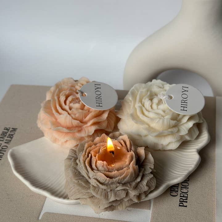 Hiroyi Decor - Wholesale Novelty Candle - Peony Flower Candle
